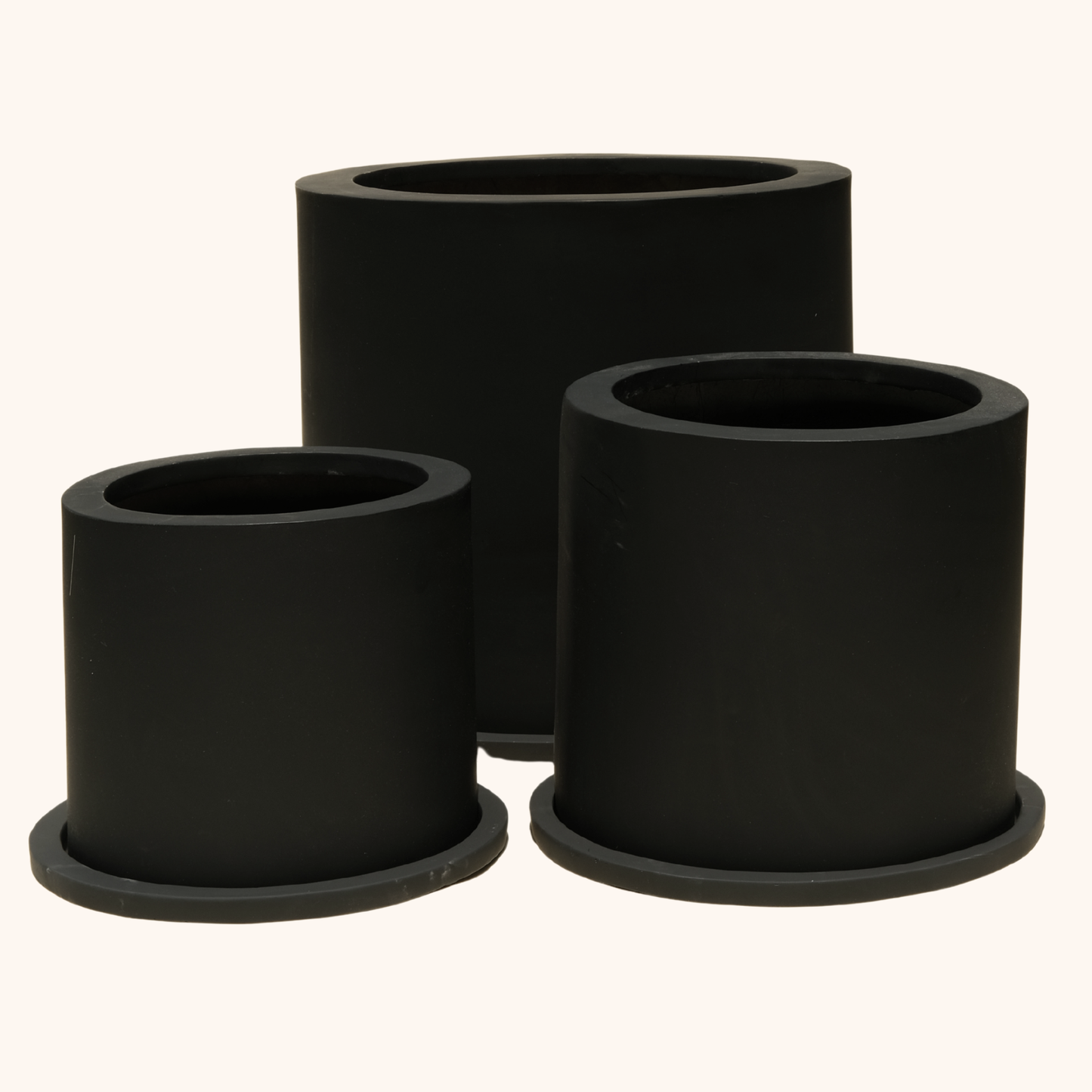 Maceta cilindro de fibra de vidrio premium