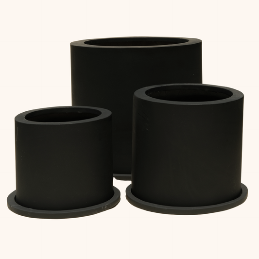 Maceta cilindro de fibra de vidrio premium